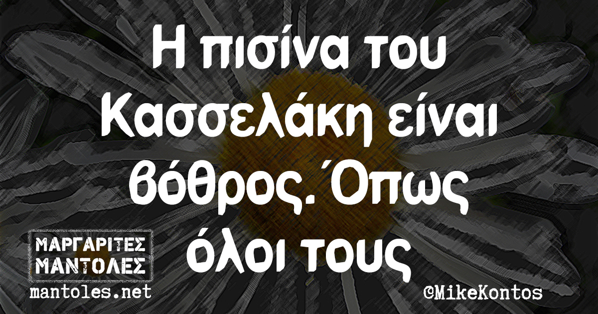 Η πισίνα του Κασσελάκη είναι βόθρος. Όπως όλοι τους